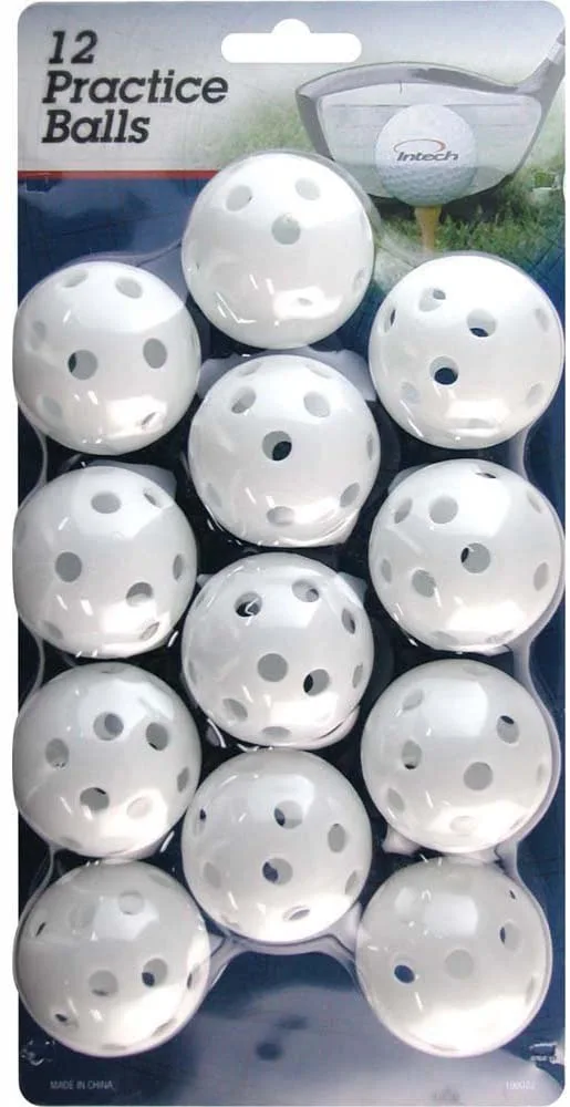 Hireko Intech Golf Practice Balls With Holes (12 Pack) 1 Hireko Intech Golf Practice Balls With Holes (12 Pack)