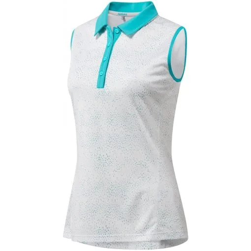 Caddiesshack Golf Store Adidas Womens Dot Print Sleeveless Golf Polo Shirt -CLUBS Sales shop Dot Print Sleeveless Golf Polo Green