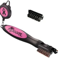 CaddiesShack Frogger Golf BrushPro Retractable Golf Club Brush With Groove Cleaner -CLUBS Sales shop Frogger Original Club Brush Pink Ribbon