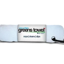 Golf Max Clip Wipes Microfiber Golf Greens Towel -CLUBS Sales shop Greens Towels Pure White