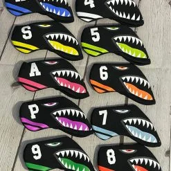 HNM Shark Bite Neoprene Iron Head Covers Set -CLUBS Sales shop IMG 2809 scaled
