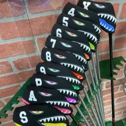 HNM Shark Bite Neoprene Iron Head Covers Set -CLUBS Sales shop IMG 2810 scaled