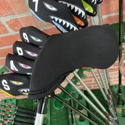 HNM Shark Bite Neoprene Iron Head Covers Set -CLUBS Sales shop IMG 2813 scaled