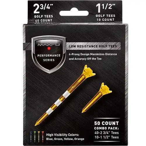 Golf Works Maxfli Performance Series Low Resistance Translucent Golf Tees - 50 Pack 1 Golf Works Maxfli Performance Series Low Resistance Translucent Golf Tees - 50 Pack