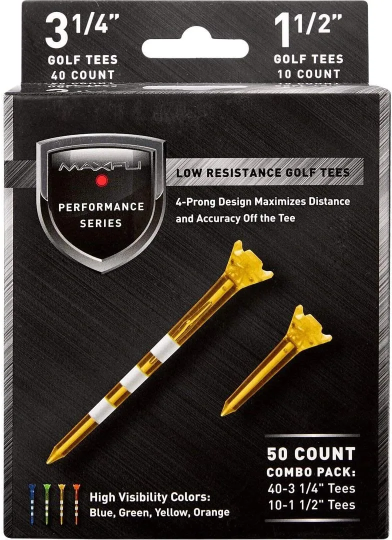 Golf Works Maxfli Performance Series Low Resistance Translucent Golf Tees - 50 Pack 2 Golf Works Maxfli Performance Series Low Resistance Translucent Golf Tees - 50 Pack - Image 2