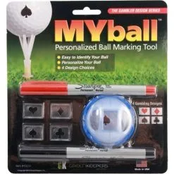 CaddiesShack MyBall Personalized Ball Marking Tool -CLUBS Sales shop MyBall Marking Tool Gambler