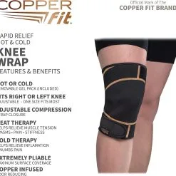 Proactive Copper Fit Rapid Relief Knee Wrap -CLUBS Sales shop RapidReliefKnee 2