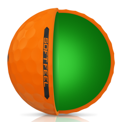 Cleveland Golf Srixon Soft Feel Brite Matte Color Golf Balls -CLUBS Sales shop SOFTFEEL13 BRITEORANGE QUARTERVIEW Reflection