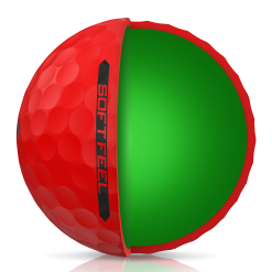 Cleveland Golf Srixon Soft Feel Brite Matte Color Golf Balls -CLUBS Sales shop SOFTFEEL13 BRITERED QUARTERVIEW Reflection