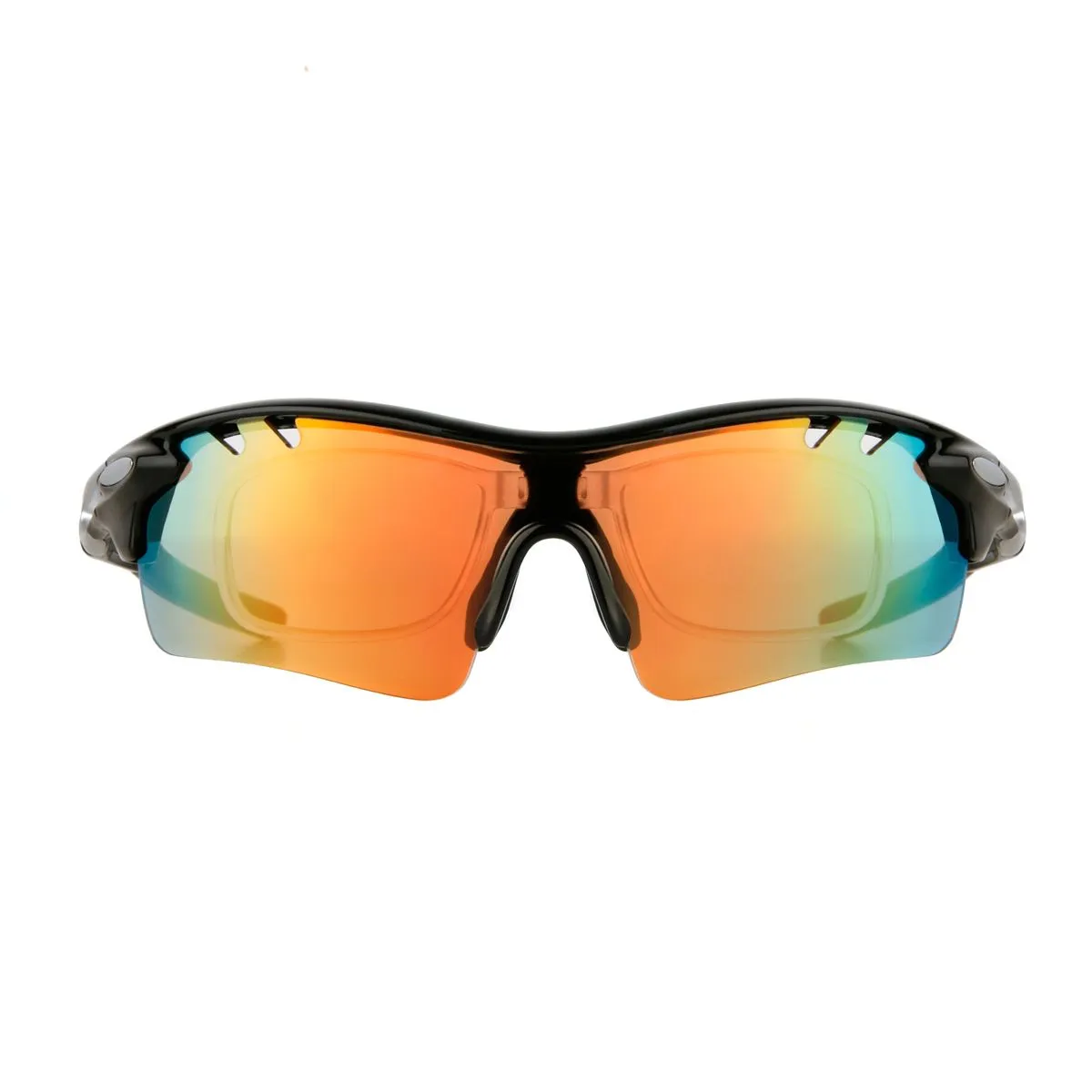 Hireko Tour Gear Gloss Black Interchangeable Sunglasses (with 5 Lense) 2 Hireko Tour Gear Gloss Black Interchangeable Sunglasses (with 5 Lense) - Image 2