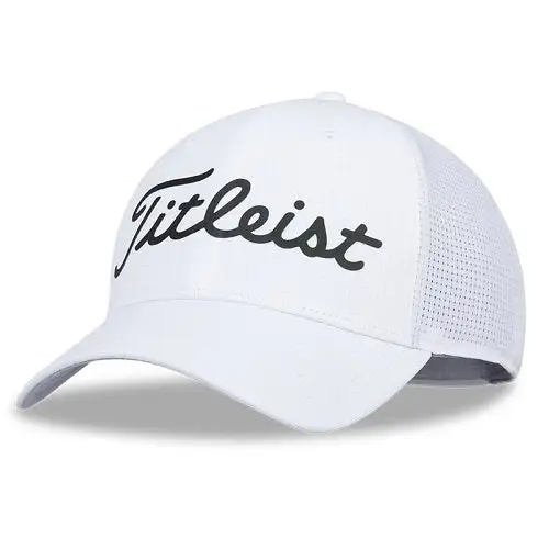 Hireko Titleist Featherweight Golf Hat - White/Black 1 Hireko Titleist Featherweight Golf Hat - White/Black