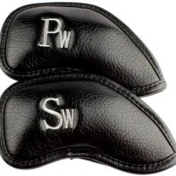 HNM Golf Volf Golf Black Synthetic Leather Iron Covers Set -CLUBS Sales shop VolfGolfHeadcover BlackLeatherIrons4