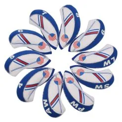 HNM Golf Volf Golf USA Flag Neoprene Iron Head Covers Set