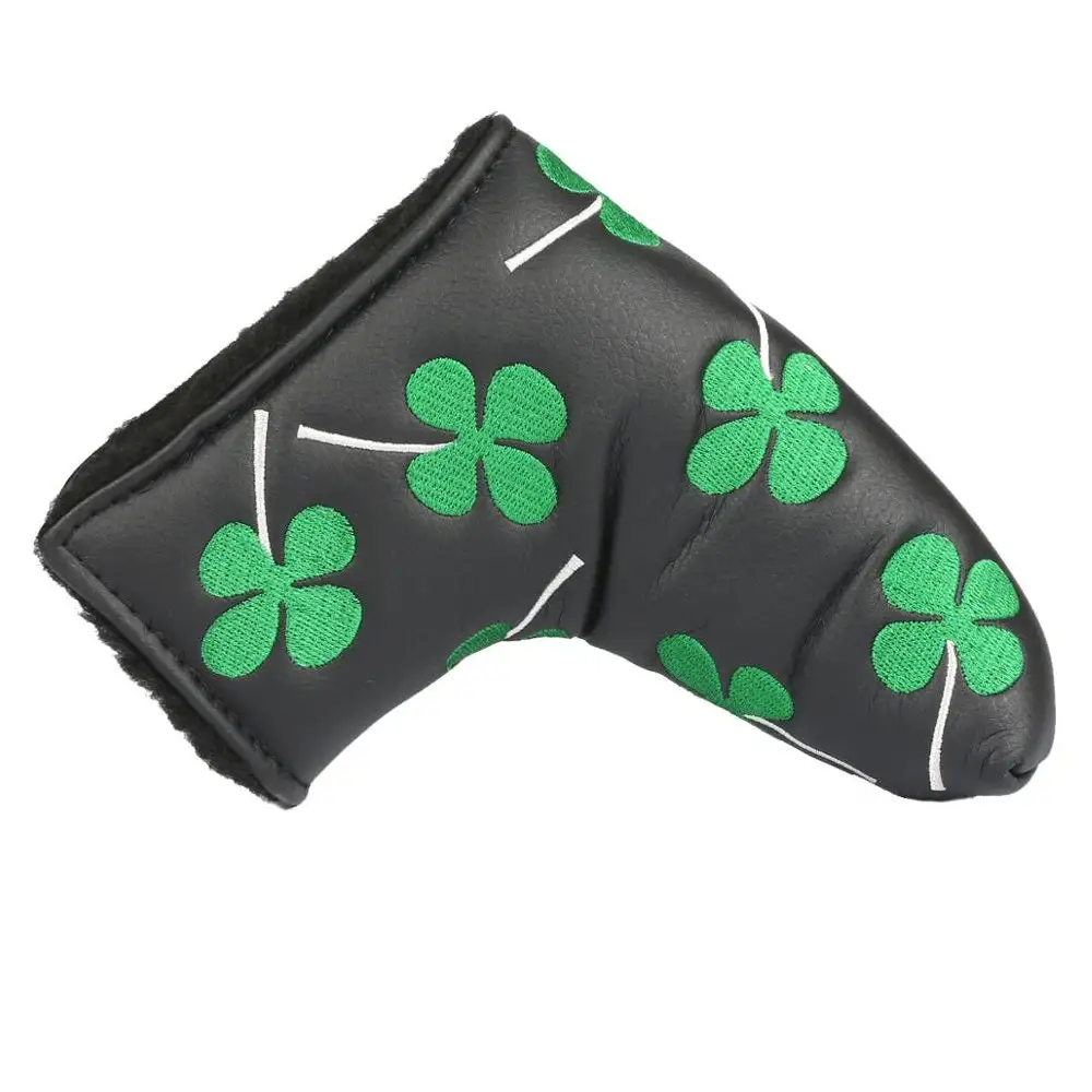 HNM Golf Volf Golf Black Synthetic Leather Shamrock Putter Cover 1 HNM Golf Volf Golf Black Synthetic Leather Shamrock Putter Cover