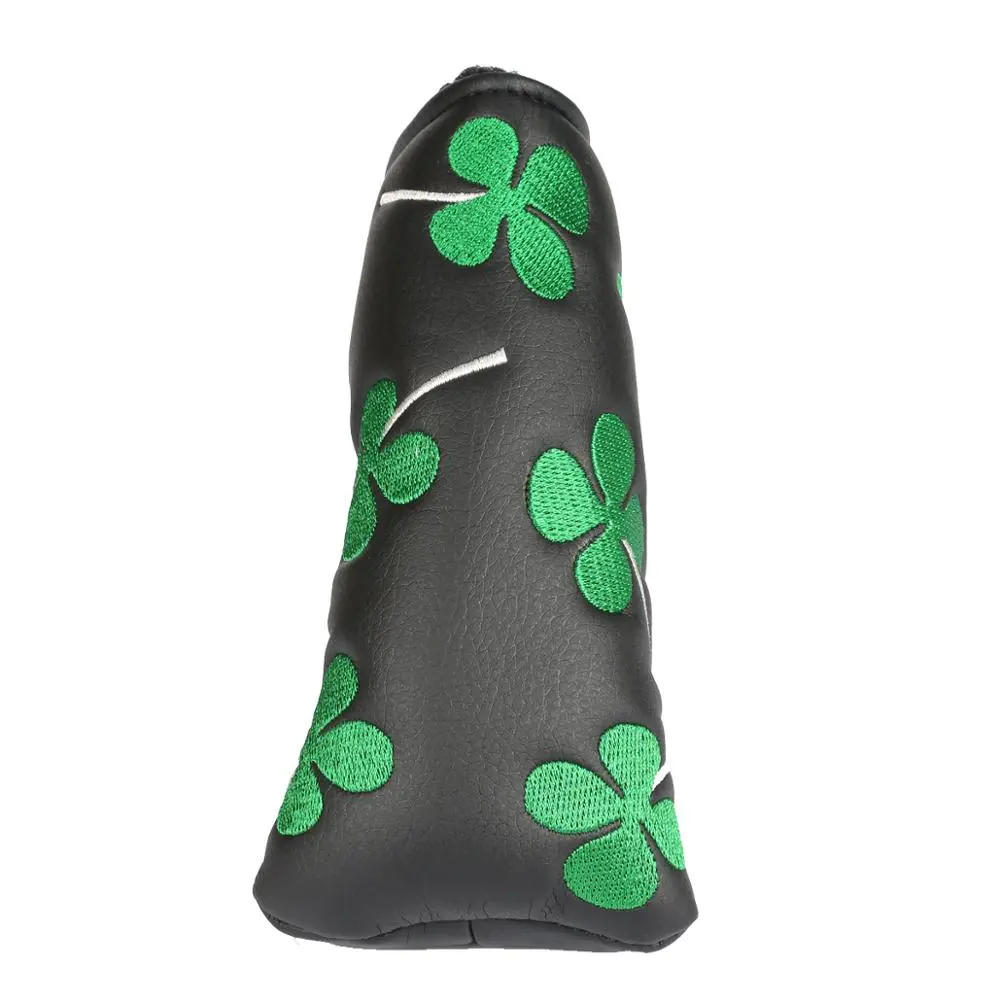 HNM Golf Volf Golf Black Synthetic Leather Shamrock Putter Cover 3 HNM Golf Volf Golf Black Synthetic Leather Shamrock Putter Cover - Image 3