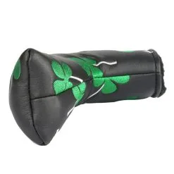 HNM Golf Volf Golf Black Synthetic Leather Shamrock Putter Cover 10 HNM Golf Volf Golf Black Synthetic Leather Shamrock Putter Cover -CLUBS Sales shop VolfGolfHeadcovers BlackShamrockBladePutter4