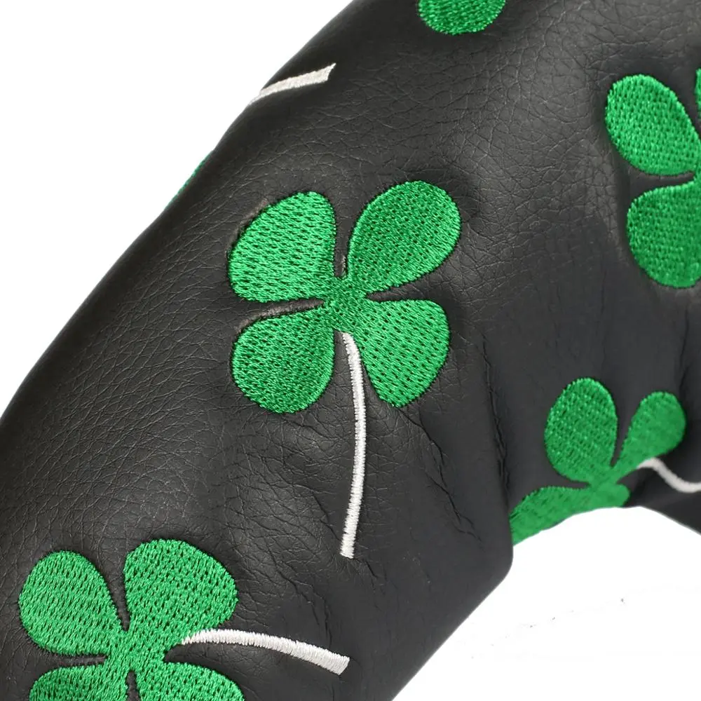 HNM Golf Volf Golf Black Synthetic Leather Shamrock Putter Cover 6 HNM Golf Volf Golf Black Synthetic Leather Shamrock Putter Cover - Image 6
