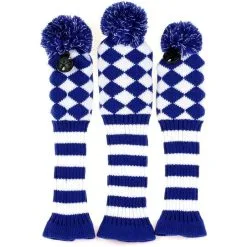 HNM Golf Volf Golf Knit Blue White Diamond Headcover Set