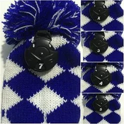 HNM Golf Volf Golf Knit Blue White Diamond Headcover Set -CLUBS Sales shop VolfGolfHeadcovers KnitBlueSet3