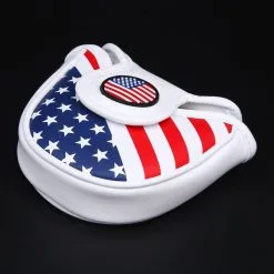 HNM Golf Volf Golf Red White Blue Synthetic Leather USA Mallet Putter Cover -CLUBS Sales shop VolfGolfHeadcovers USAMalletPutter3
