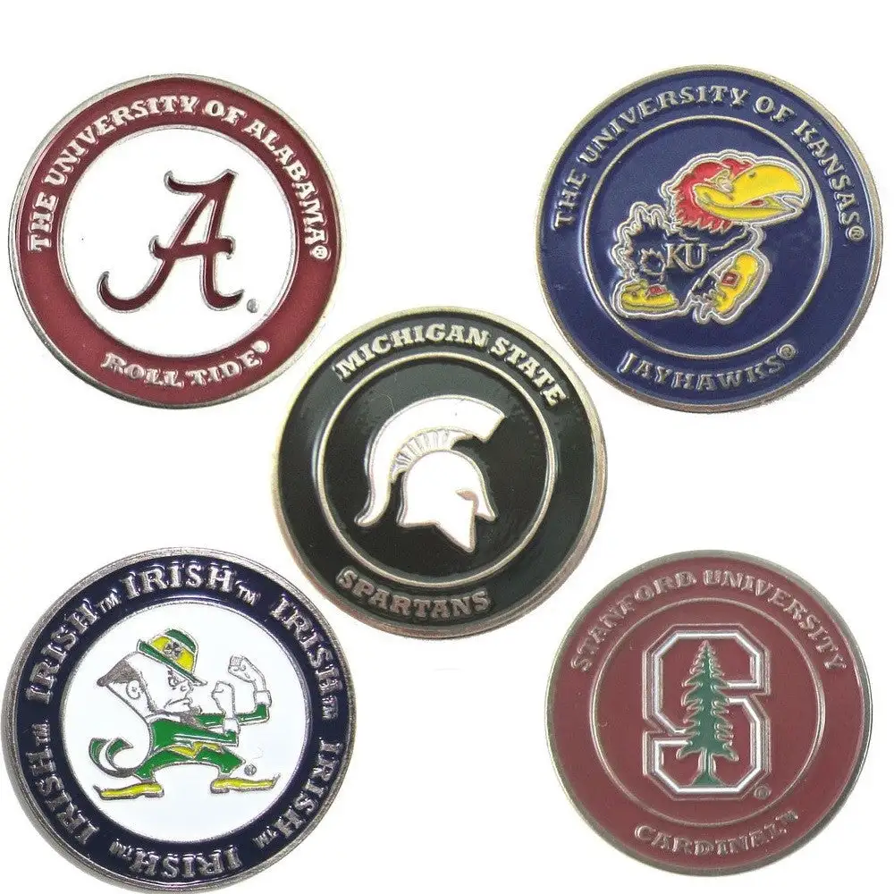 J&M NCAA Double Sided Collegiate Golf Ball Marker Coins 1 J&M NCAA Double Sided Collegiate Golf Ball Marker Coins