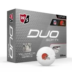 Wilson Staff Duo Soft + NFL Team Licensed Golf Balls -CLUBS Sales shop dede59d9540f3dea9c9227981be5a520e140c7c9 WGWP500CL 9 Duo Soft Plus Box RT Hero NFL Cleveland Lockup