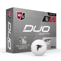 Wilson Staff Duo Soft + NFL Team Licensed Golf Balls -CLUBS Sales shop e12ff2a0bb7f5b420ad8f1d0514c7c509b934e31 WGWP500AT 9 Duo Soft Plus Box RT Hero NFL Atlanta Lockup
