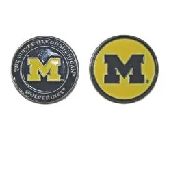 J&M NCAA Double Sided Collegiate Golf Ball Marker Coins 116 J&M NCAA Double Sided Collegiate Golf Ball Marker Coins -CLUBS Sales shop michigan